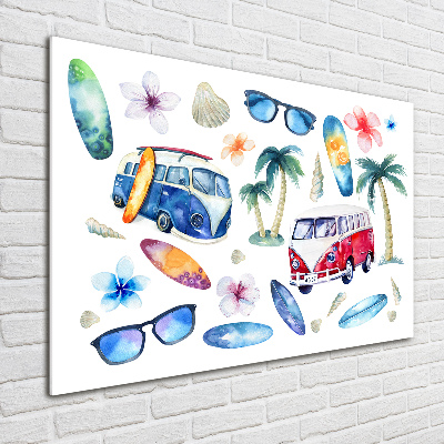 Acrylbild Fotodruck Surfsymbole