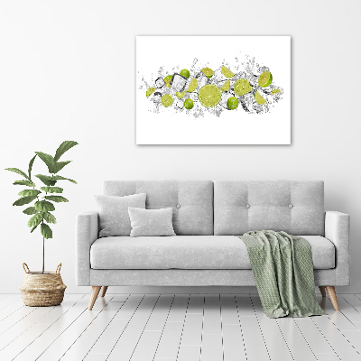 Acrylbild Fotodruck Limetten-Eiswürfel