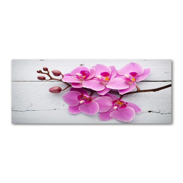 Bild auf Acrylglas Orchidee auf Holz