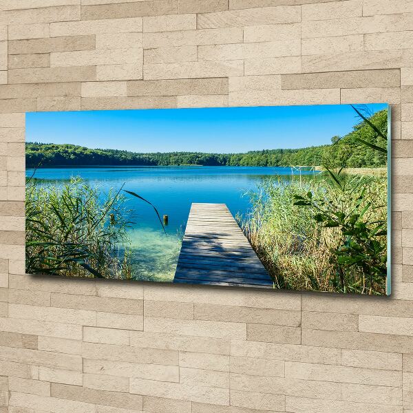 Foto auf Acryl Pier am See