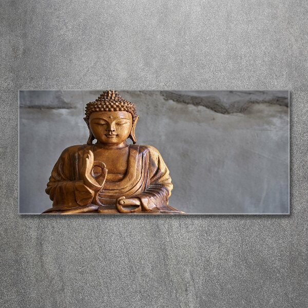 Acrylbild Fotodruck Buddha aus Holz