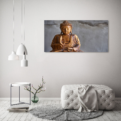 Acrylbild Fotodruck Buddha aus Holz