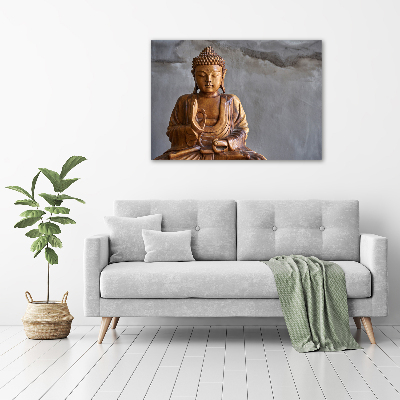 Acrylbild Fotodruck Buddha aus Holz