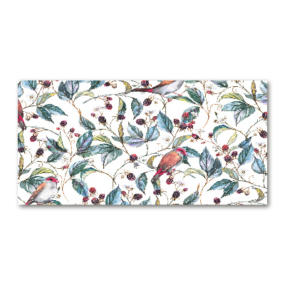 Foto auf Acryl Brombeeren und Vögel