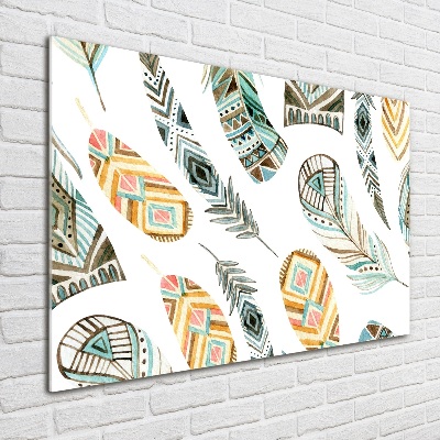 Acrylglas-Druck Ethnische Federn