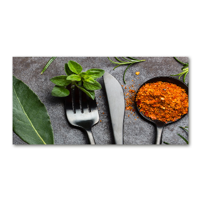 Bild auf Acrylglas Besteck und Gewürze