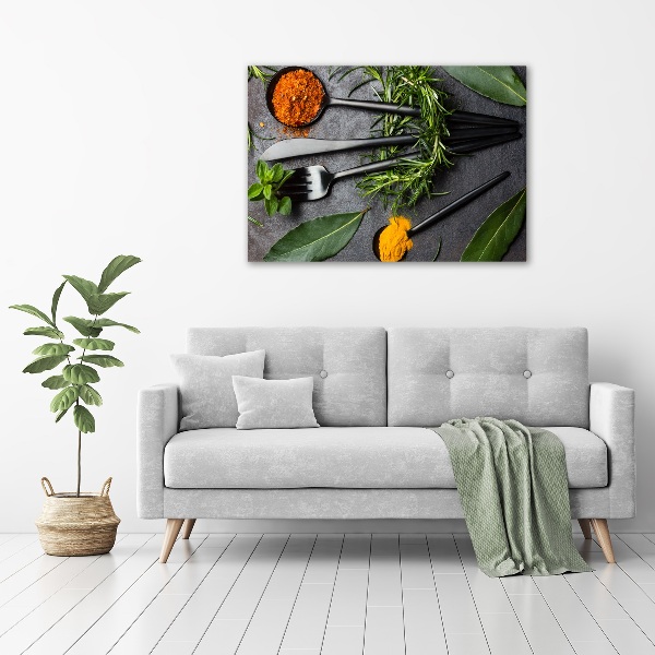 Bild auf Acrylglas Besteck und Gewürze