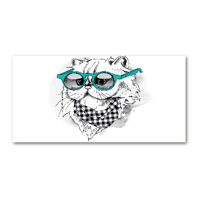 Acrylglas-Druck Katze mit Brille