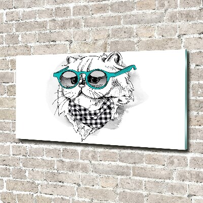 Acrylglas-Druck Katze mit Brille