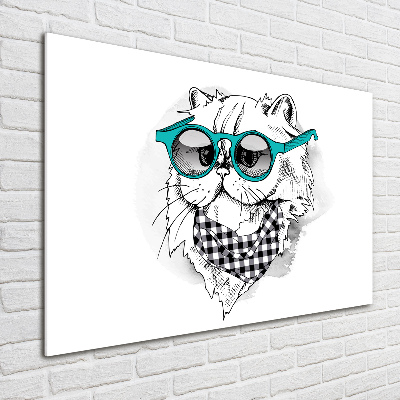 Acrylglas-Druck Katze mit Brille