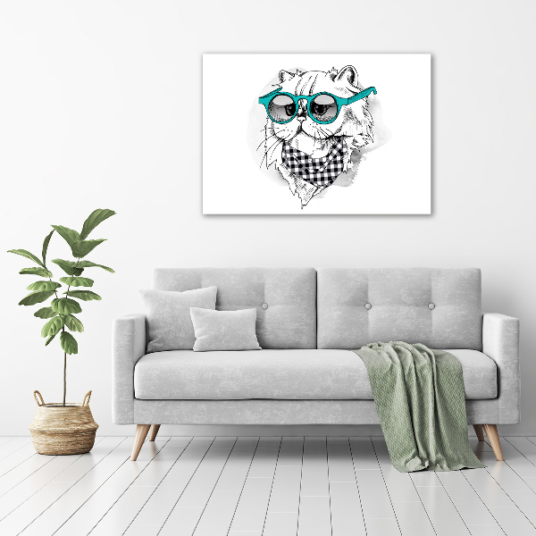 Acrylglas-Druck Katze mit Brille