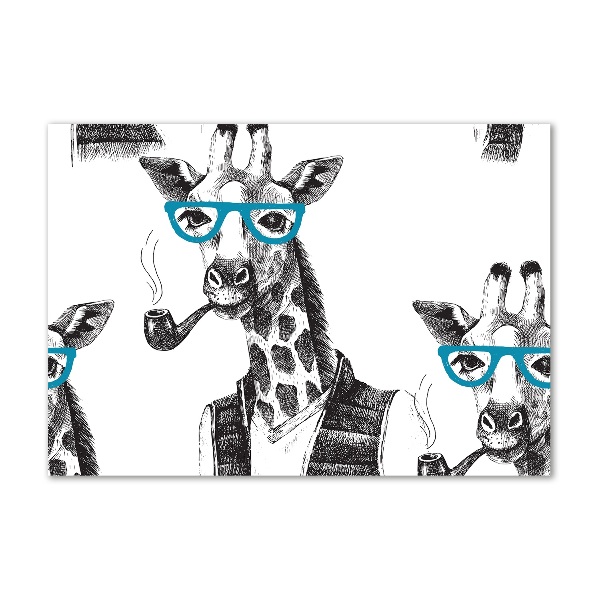 Bild auf Acrylglas Giraffe mit Brille