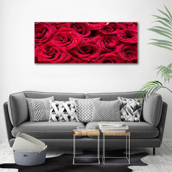 Acrylbild Fotodruck Tropfen auf Rosen