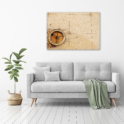 Acrylbild Fotodruck Kompass auf der Karte