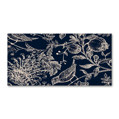 Acrylglas-Druck Blumen und Vögel