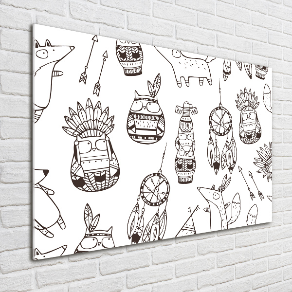 Acrylglas-Druck Indische Eulen