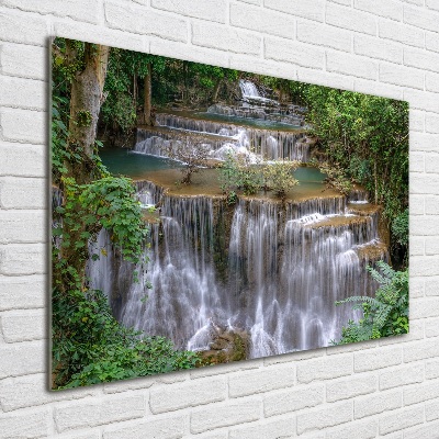 Acrylglas-Druck Wasserfall im Wald