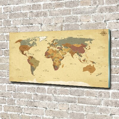 Acrylglas-Druck Politische Karte