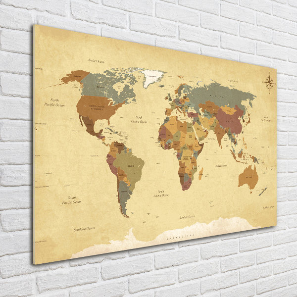 Acrylglas-Druck Politische Karte