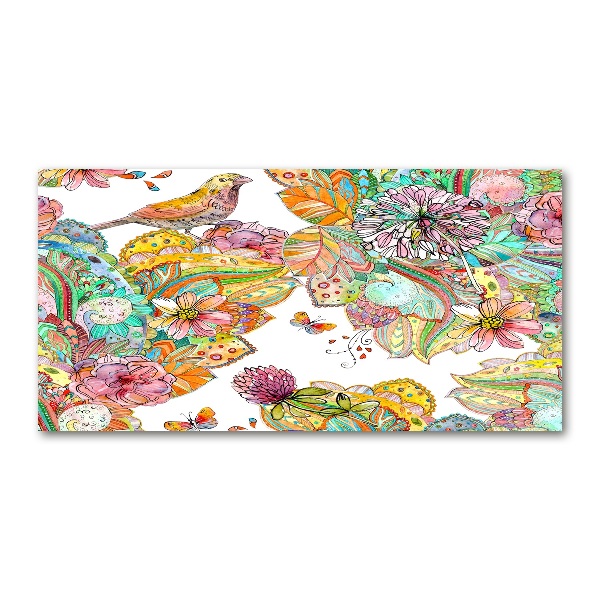 Acrylbild Fotodruck Vogel und Ornamente