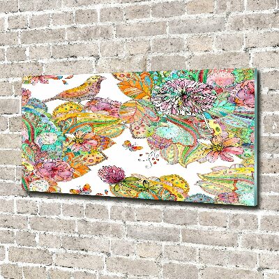 Acrylbild Fotodruck Vogel und Ornamente