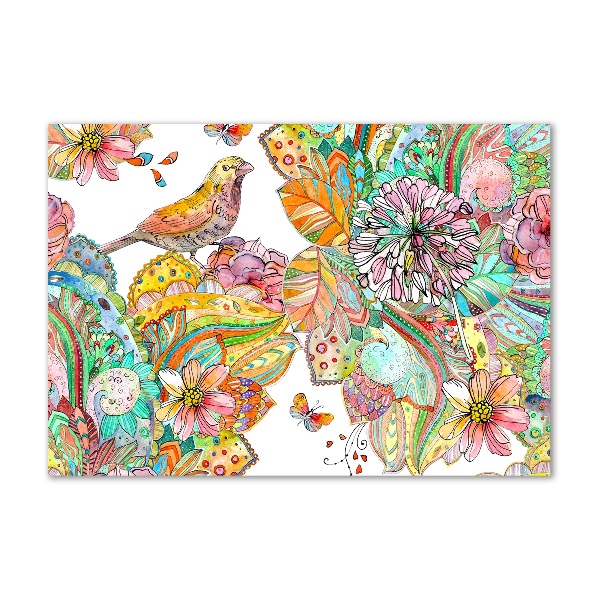 Acrylbild Fotodruck Vogel und Ornamente