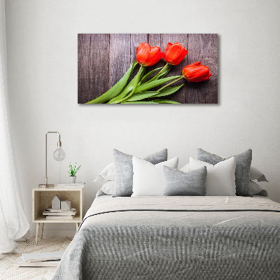 Acrylbild Fotodruck Rote Tulpen