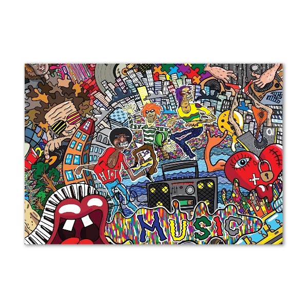 Acrylbild Fotodruck Musikalische Collage