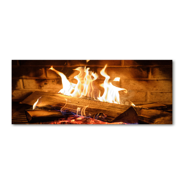 Foto auf Acryl Holz im Kamin