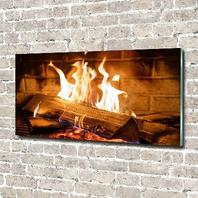 Foto auf Acryl Holz im Kamin