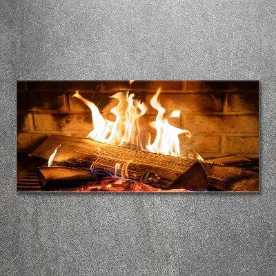 Foto auf Acryl Holz im Kamin