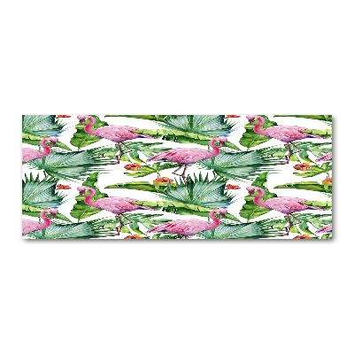 Acrylglas-Druck Flamingos Pflanzen