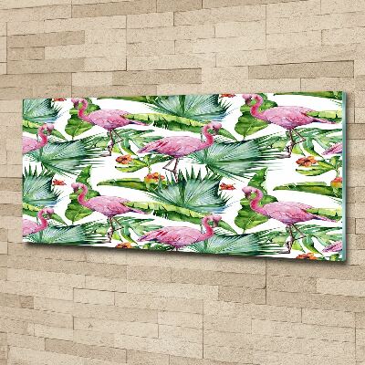 Acrylglas-Druck Flamingos Pflanzen