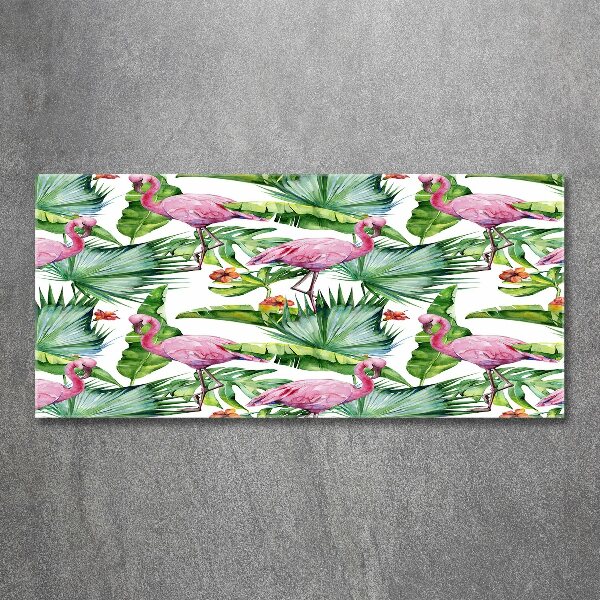 Acrylglas-Druck Flamingos Pflanzen
