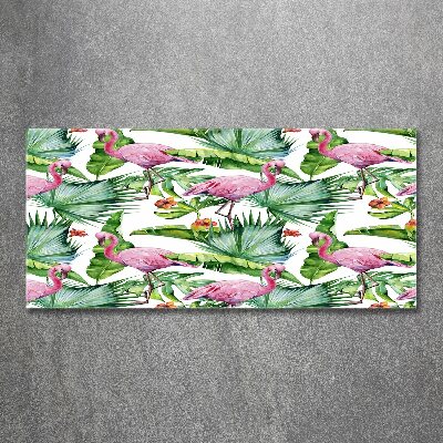 Acrylglas-Druck Flamingos Pflanzen