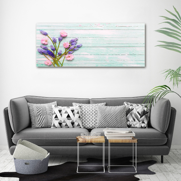 Acrylglas-Druck Lavendel auf Holz