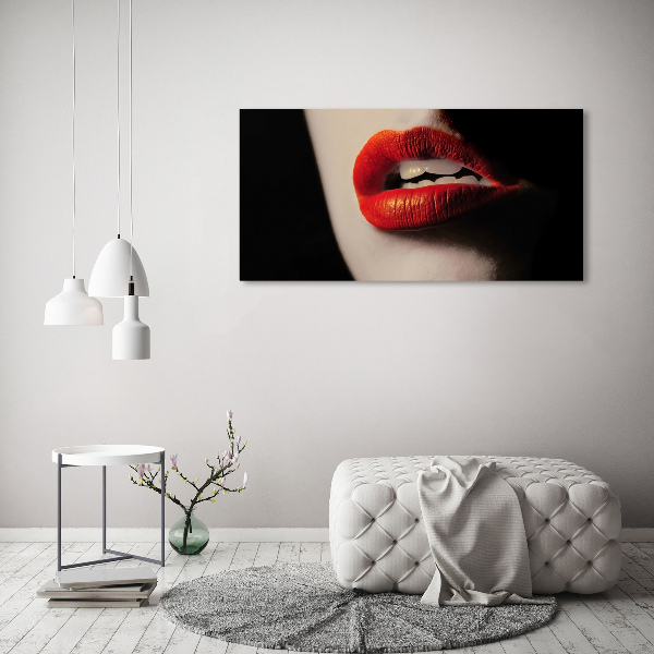 Acrylbild Fotodruck Rote Lippen