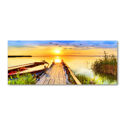 Foto auf Acryl Boot und Pier