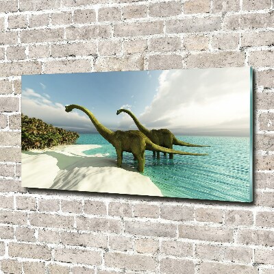 Foto auf Acryl Dinosaurier am Strand