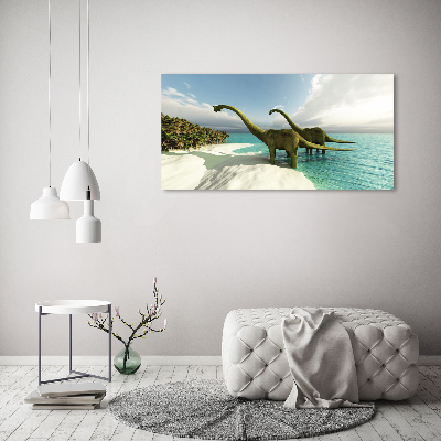 Foto auf Acryl Dinosaurier am Strand