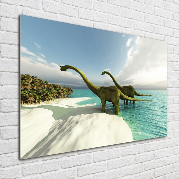 Foto auf Acryl Dinosaurier am Strand