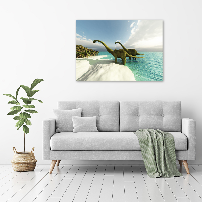 Foto auf Acryl Dinosaurier am Strand