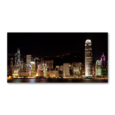 Acrylglas-Druck Hongkong bei Nacht