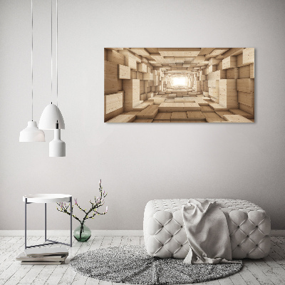 Bild auf Acrylglas Holztunnel