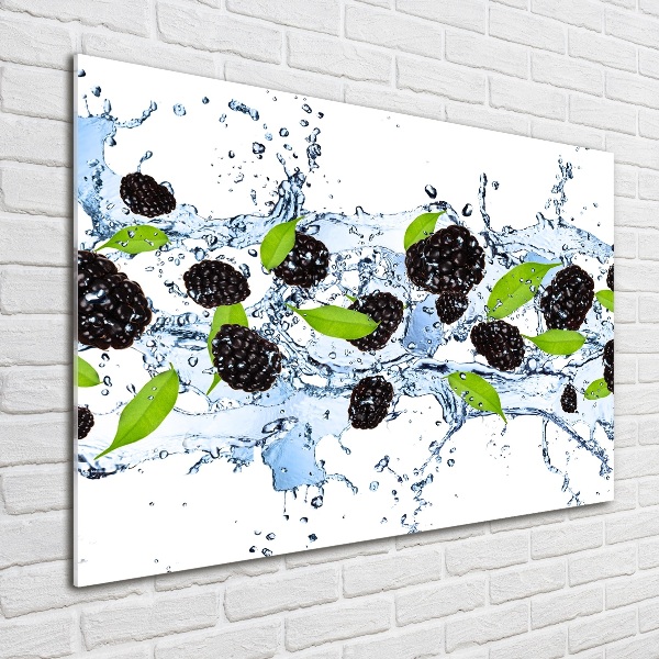 Foto auf Acryl Brombeeren und Wasser