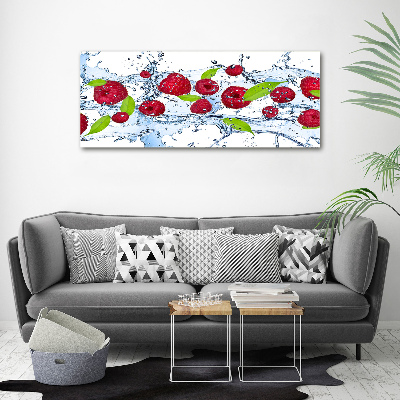 Bild auf Acrylglas Himbeeren und Wasser