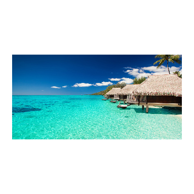 Foto auf Acryl Bungalows über dem Wasser