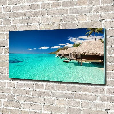 Foto auf Acryl Bungalows über dem Wasser