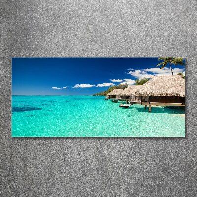 Foto auf Acryl Bungalows über dem Wasser