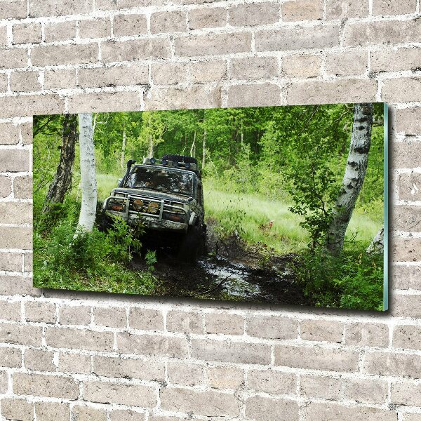 Bild auf Acrylglas Jeep im Wald